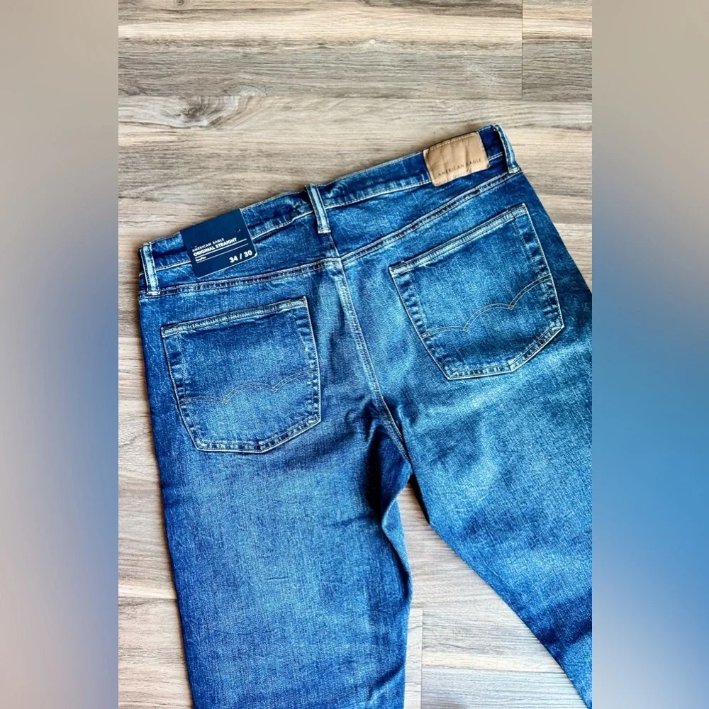 American Eagle EasyFlex Original Straight Jeans Dark Vintage Wash 34x30‎
